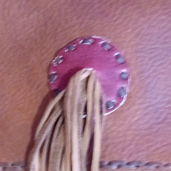 Vintage Handmade Boho Hippie Leather crossbody purse set - Picture 3 of 16